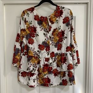 Time & Tru Floral Blouse
